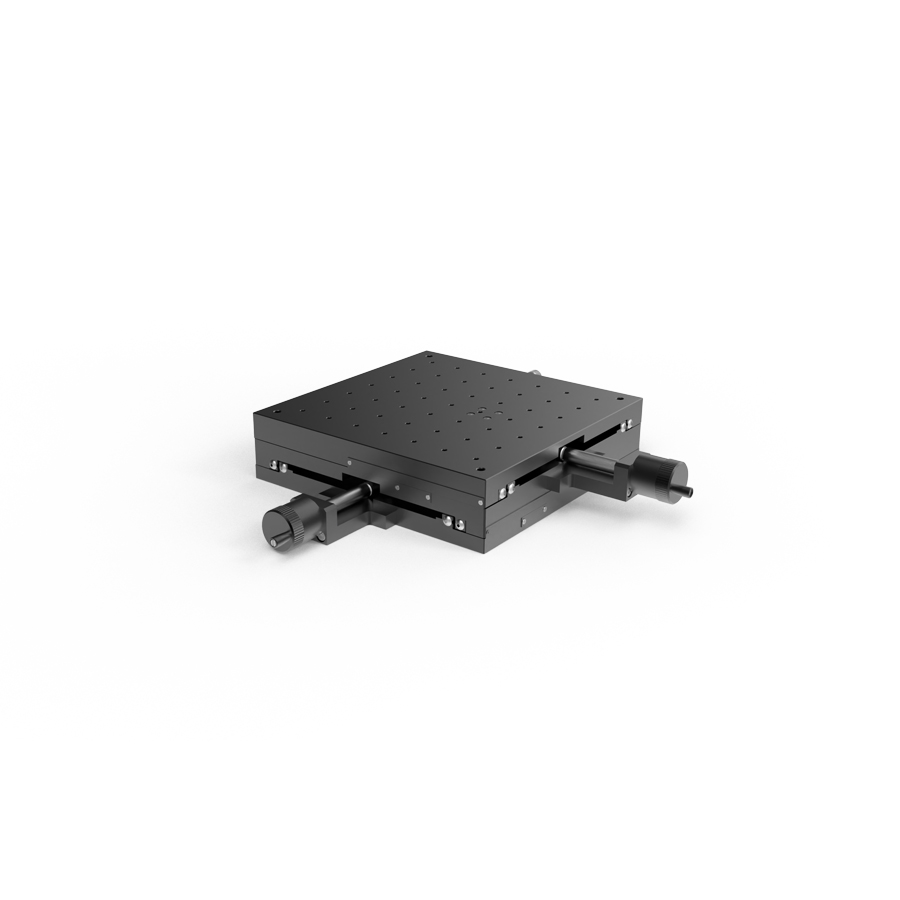XY轴交叉滚柱式精密研磨丝杠手动位移台 台面尺寸200x200mm 行程±50mm