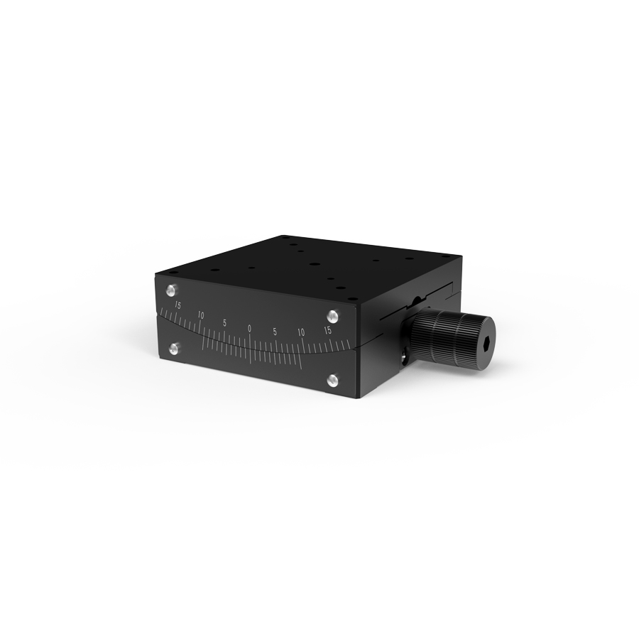 α轴测角燕尾槽式手动位移台 台面尺寸80x80mm 中心高度100mm 铜合金(黑色氟树脂)